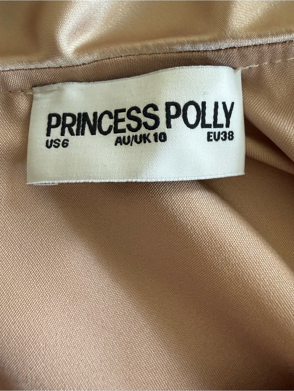 PRINCESS POLLY Northern Star Open Back Satin Maxi Gown - Champagne Size 6 - Picture 11 of 12
